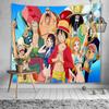 Nuevo Tapiz Transfronterizo de One Piece Tela de Fondo Tapiz de Terciopelo Piel de Durazno Anime Japonés de Dibujos Animados Tapiz de Pared Tapiz Colgante Luffy