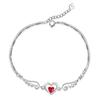 Pulsera de Amor de Moda Ángel Amante Forma de Corazón Incrustada de Diamantes Joyería de Alta Gama Pulsera Incrustada de Diamantes de Circonio Platino para Mujeres