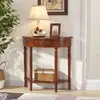Mesa de entrada semicircular estilo americano, decoración de pasillo, mesa francesa vintage de estilo europeo de madera maciza montada en la pared, mueble de pared para sala de estar, ultradelgado