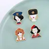 Avatar Creativo Estilo Ruso Llevando un Sombrero, Broche de Niña de Pelo Corto, Insignia de Ropa Moderna y Versátil, Hebilla de Cinturón