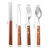 Cuchillo y tenedor de madera maciza 304 cuchillo y tenedor de acero inoxidable cuchara cuchara pala de sandía de madera de haya madera de palisandro vajilla cuchillo y tenedor para bistec palillos
