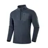 Chamarra de polar con cuello alto y media cremallera, unisex, cárdigan cálido de invierno, top casual versátil