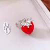 Pendientes Colgantes de Fresa con Circonita Estilo Medieval Collar Cadena para Clavícula Versátil Exquisita Joyería Ligera de Lujo de Gama Alta para Mujeres
