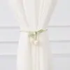 Abrazaderas para Cortinas de Tul con Tulipanes de Perlas Correas Creativas Accesorios Decorativos para Cortinas Transparentes Femeninas Abrazaderas Simples para Cortinas de Dormitorio Sala de Estar