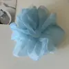 Scrunchie de Tricô Azul com Xadrez e Bolinhas Estilo Coreano, Elástico de Cabelo, Acessório de Cabelo Doce e Elegante