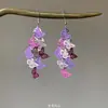 Novos Brincos Gancho Borboleta Vazada com Franjas Doce Nicho Elegante Exquisito Versátil Acessórios de Brinco de Luxo Leve Toque de Alto Padrão para Mulheres