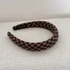 Diadema de Tela Color Café Estilo Coreano Nueva Diadema Retro con Puntos para Lavar la Cara Pinza para el Cabello con Lazo de Tacto de Alta Gama Accesorios para el Cabello