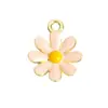 Aa-25 Flor Margarida Mais Vendida Acessórios para Joias DIY Pingente de Liga Esmaltada Brincos Flor de Cinco Pétalas Pingente de Colar