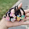 Fio de cabelo com laço colorido para crianças, elástico de cabelo para menina, elástico de cabelo de flor, Coreia do Sul, elástico de cabelo fofo para bebê, rabo de cavalo