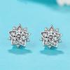 Pendientes de estrella de seis puntas chapados en plata 925 de estilo coreano, con temperamento femenino, brillantes y sencillos que combinan con todo.