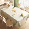 Toalha de Mesa Floral Fresca e Simples, Impermeável e à Prova de Óleo, Jogo Americano Sem Lavagem, Toalha de Mesa Retangular para Mesa de Jantar, Toalha de Mesa de Luxo Leve de Alta Qualidade para Mesa de Centro