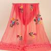 Novo Lenço Bordado Estilo Coreano Dupla Camada Beleza Gaze Lenço Feminino Renda Emendada Rosa Borboleta Fabricante Comércio Exterior