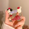 Hermoso Pasador Lateral para Mujer 2025 Nuevo Gama Alta Dachshund Divertido Animal Lindo Pinza de Pato Pinza para Flequillo
