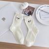 Calcetines de Ojos Lindos Bordados con Boca de Burbuja para Mujer Calcetines de Media Caña Estilo Japonés Ins Modernos de Algodón Puro Lindos de Dibujos Animados Medias de Primavera y Otoño
