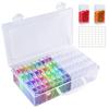 Caja de almacenamiento para taladro de uñas, minicaja a prueba de polvo, para guardar joyas y cuentas, con 64 botellas cuadradas pequeñas, ideal para pintar y pintar.