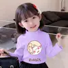 Y2045# camiseta infantil de veludo com manga longa para meninas roupas infantis novo outono casual versátil top tendência