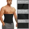 Corset Esportivo de Neoprene Fitness Cinta Abdominal Zíper Botão Vedação da Cintura Material de Suor Mergulho Peça Modeladora para Homens
