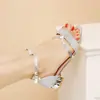 Nuevas Sandalias para Mujer de Tacón Bajo y Grueso con Hebilla Colgante de Pedrería Zapatos para Mujer Sandalias de Tacón Alto Verano 2023