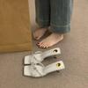 Sandalias de Tira Cruzada y Punta Abierta Estilo Francés Impresionantes Brisa Nocturna para Mujer 2025 Nuevas Sandalias Casuales de Tacón Alto y Chanclas