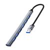 Aleación de Aluminio Hub USB3.0 de 7 Puertos Extensor Uno a Siete Hub Divisor de 7 Puertos Estación de Acoplamiento para Computadora