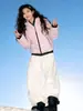 Chamarra de algodón con relleno de plumas acanalada para mujer, nueva colección de invierno 2026 estilo coreano, abrigo de algodón, muy elegante, chamarra gruesa acolchada para mujeres petite