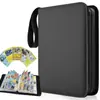 Suministro libro de tarjetas mágico para bebé de cuatro compartimentos con cremallera de PU bolsa para colección de tarjetas de juego Bao Ke Meng libro de tarjetas