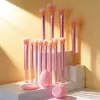Set de 12 Brochas de Maquillaje de Mango Largo, Incluyendo Brocha para Rubor, Brocha para Polvos, Brocha para Cejas, Brocha para Sombras de Ojos y Brochas de Color Mixto, Set Completo, Tktemu Dropshipping