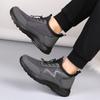 Zapatos de tela gruesa forrados de polar para invierno, piel de conejo Rex, estilo Antiguo Pekín, para hombre, impermeables, antideslizantes, para mediana edad y ancianos, tipo papá, suela suave, zapatilla deportiva