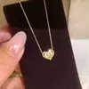 Collar con corazón láser de plata de ley S925 para mujer, estilo japonés, lujo ligero, diseño de nicho de alta gama, cadena para la clavícula, popular en Xiaohongshu