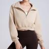Suéter de cuello alto con forro polar y media cremallera para mujer, ropa de yoga informal holgada, top de manga larga, ropa de entrenamiento, chaqueta deportiva, otoño e invierno