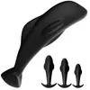 Plug Anal Silicone Preto em Formato de Golfinho para Usar Externamente, Plug Anal Grande para Expansão Anal, Brinquedo Sexual Alternativo para Homens Gays