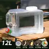Balde transparente para exterior com torneira montável em carro para turismo de autocondução grande tanque de armazenamento de água potável de fonte mineral plástica armazenamento de água para uso doméstico