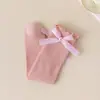 Calcetines para niñas, colección primavera y otoño, calcetines de media pantorrilla para niños, con lazo, color liso, color caramelo, dulces y lindos, calcetines de princesa para bebé, venta al por mayor para ventas transfronterizas