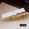 Set de Pendientes de Acero con Aguja Lisa en Forma de C, Sencillo y Elegante, Estilo Europeo y Americano, Pendientes Versátiles, Lujo Ligero, Pendientes de Alta Gama para Mujer