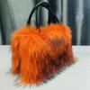 Bolso de peluche de piel sintética de estilo europeo y americano, bolso de mano suave de piel artificial, bolso de compras, bolso de mano de piel de mapache sintética de gran capacidad.