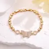 Pulsera de Zirconia con Mariposa de Círculo Hueco Redondo de Gran Venta, Diseño de Nicho Minimalista Transfronterizo, Joyería Exquisita para el Día a Día