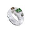 Senso de design de moda Anel de resina cor doce diamante acessórios de anel criativos DIY anel de temperamento doce joias