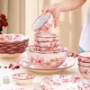 Platos adecuados para el Hogar Boda Regalos de Año Nuevo para Recién Casados 2024 Nuevo Alto Valor de Color Festival de Primavera Vajilla Festiva