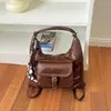 Bolso de Axila Retro Maillard para Mujer 2026 Mochila de Moda de Gran Capacidad para Viajes Diarios Bolso Cruzado de Hombro Único Versátil