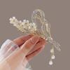 Nuevo estilo elegante de estilo chino nuevo estilo flor de arroz borla de perlas pinza para cabello largo horquilla de estilo antiguo recogido pinza de tiburón tocado para mujer
