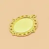 Acessórios para Joias de Liga de Zinco 3,8 Gramas Multicor Formato Oval 18*25mm Base de Renda Oca Vintage DIY Feito à Mão