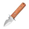 Cuchillo ostra multifuncional de acero inoxidable cuchillo ostra palanca para vieiras abridor de conchas de marisco con abridor de botellas mango de madera Cuchillo ostra