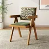 Cadeira de Rattan Chandigarh Cadeira de Jantar de Madeira Maciça Cadeira com Braços e Encosto Antiga Francesa para Casa Banco Cadeira de Rattan Casual