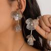 Collar con borlas de hojas de ginkgo, estilo europeo y americano, con un toque de estilo fresco y dulce, para mujer, con diseño de flor tridimensional de diamantes.