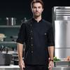 Ropa de Trabajo de Chef de Hotel de Lujo para Hombre de Manga Media Larga Catering Restaurante Occidental Restaurante de Hot Pot Cocina Horneado Panadería Otoño e Invierno