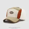 Gorra de pico de pato para niños de otoño e invierno, tela de secado rápido, buen diseño de bloques de color, a prueba de viento, protege los oídos, gorra de aviador, gorra de béisbol para niños y niñas