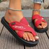Pantuflas para Mujer, Exteriores de Verano con Suela Gruesa, Sandalias de Cuña de Moda Estilo Coreano con Tira Cruzada para el Hogar, Antideslizantes, Versátiles Chanclas de Playa