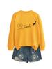 Amazon Simple Versátil Informal Viaje Avión Manga Larga Holgado Talla Grande Camiseta Básica Sudadera para Mujer Europea y Americana