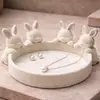Porta-Ovos de Coelho da Páscoa Popular Impresso em 3D Bandeja de Armazenamento para Joias e Chaves Decoração para Casa e Escritório