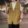 Chaleco de Trabajo Funcional de Estilo Japonés 2025 para Hombre, Holgado Retro Primavera y Otoño Ropa Exterior para Pareja Harajuku Chaleco Moderno